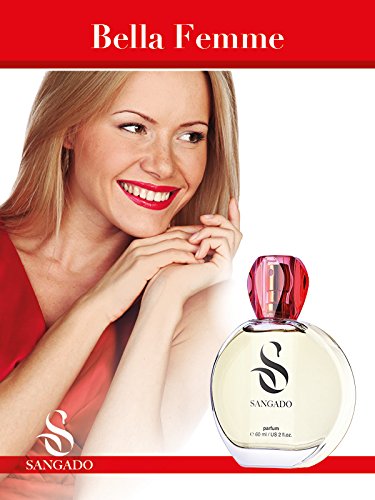 SANGADO Bella Femme Perfume para Mujeres, Larga Duración de 8-10 horas, Olor Lujoso, Floral Frutal Gourmand, Francesas Finas, Extra Concentrado (Parfum), Spray de 60 ml, Un Gran Regalo Para Mujeres