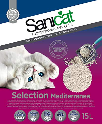 Sanicat Select Mediterranea Arena de Gatos Ultra Aglomerante - 15L