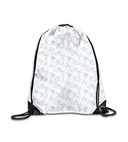 SanJIUCOM Mochila Personalizada Repetitive White Royalty Aquatic Bird in Stars Arreglo de Flores Crema Malva pálido Mochila Deportiva, Mochila Deportiva