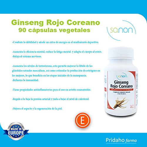 SANON Ginseng Rojo Coreano 90 cápsulas vegetales 550 mg
