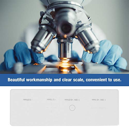 SANON Portaobjetos de Microscopio Objetivo de Microscopio Micrómetro Calibración Portaobjetos Etapa de Vidrio Micrómetro con Cuatro Escalas Graduadas Div 0. 01 Mm
