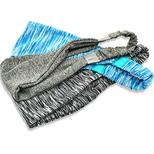 SANTOO 3 Piezas Diadema Deportiva Elásticos, Cinta Pelo Deporte de Transpirable Antideslizante para Hombres Mujeres, para Todo Tipo Ejercicios, Yoga, Tenis, Ciclismo