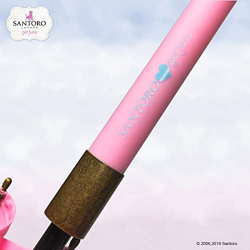 Santoro Gorjuss Paraguas Transparente Cupula Puddles of Love Mujer Niña - Paraguas Clasico Burbuja Estampado Muñeca Dots y Borde Rosa - Paraguas Antiviento Robusto Automatico - Diametro 89 cm