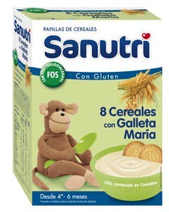 Sanutri Papilla 8 Cereales con Galleta María 600g