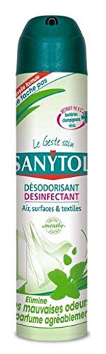 Sanytol ambientador desinfectante Air Superficies y Textiles Aroma a Menta 300 ML (Lote de 3)
