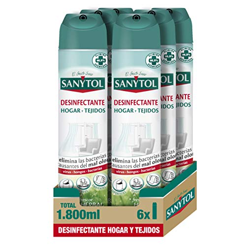 Sanytol Ambientador Desinfectante de Tejidos en Spray 240 g - Pack de 6