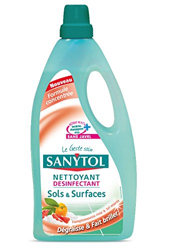 Sanytol detergente para pies los pisos y superficies, o Fruit y molinillo de sal marina, desinfectante, 1 L