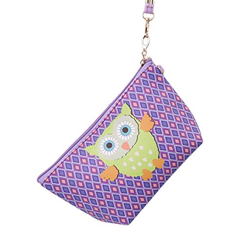 Sccarlettly Bolsa De Maquillaje De Búho Chic Bolsa De Cosméticos Bolsa De Búho Estuche De Lápices Estuche De Regalo Niñas Púrpura Suministros De Oficina Productos Básicos De Decoración De Moda Para La