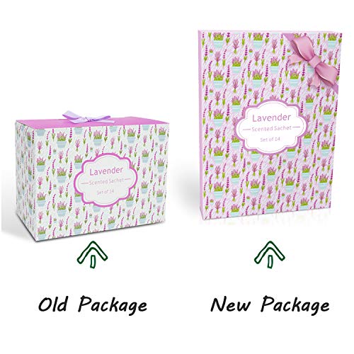 SCENTORINI Set de 14 Bolsita Perfumados de Lavanda sobre Aromántoco Deshumidificador y Ambientador para Cajones y Armarios, Ropa de Bebé, Zapatero, Maleta Regalos para Cumpleaños San Valentin