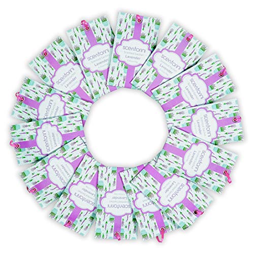 SCENTORINI Set de 14 Bolsita Perfumados de Lavanda sobre Aromántoco Deshumidificador y Ambientador para Cajones y Armarios, Ropa de Bebé, Zapatero, Maleta Regalos para Cumpleaños San Valentin