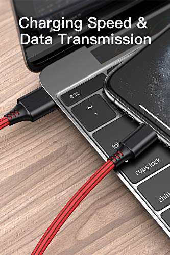 SCHITEC Cargador Phone, 5 Piezas 1M Cable Phone PVC Cable USB de Carga Rápida Compatible con iPhone 11/XS/XR/X/8/8 Plus/7/6s/6Plus/6/Pad/Pod y más
