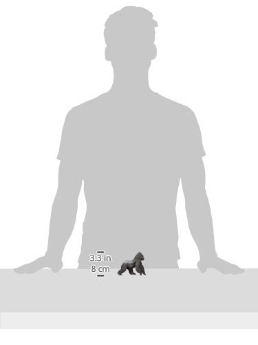 Schleich- Figura de Gorila Macho, Color Negro, 9,4cm