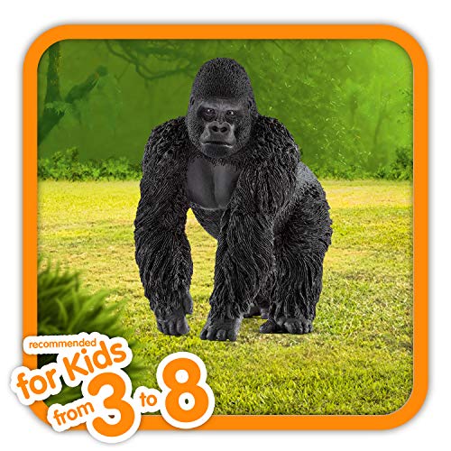 Schleich- Figura de Gorila Macho, Color Negro, 9,4cm