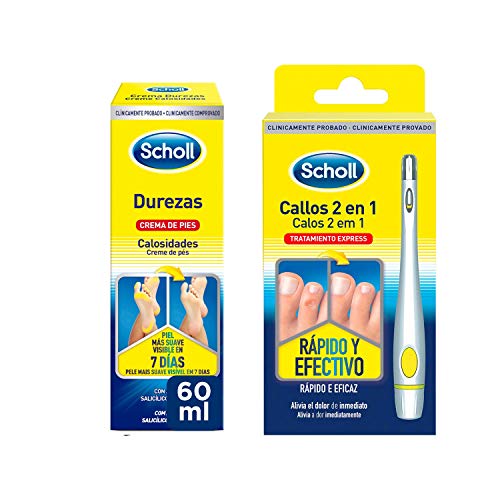 Scholl Callos Tratamiento Exprés 2 en 1 Rápido y Efectivo + Crema de Pies para Durezas 60ml