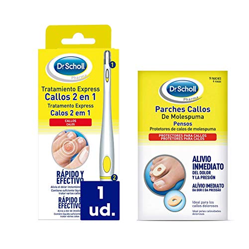 Scholl Callos Tratamiento Exprés 2 en 1 Rápido y Efectivo + Parches Protectores para los dedos de los Pies