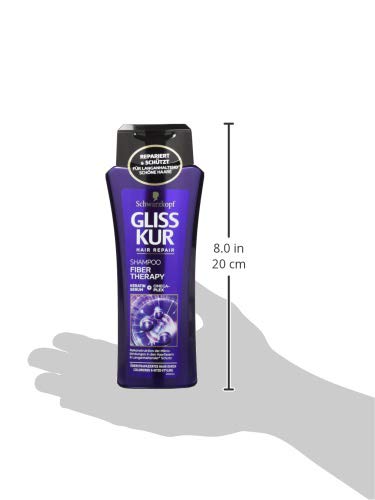 SchwarzKOPF GLISS KUR Champú Fiber Therapy, 3 unidades (3 x 250 ml)