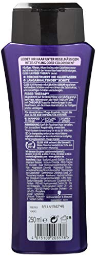 SchwarzKOPF GLISS KUR Champú Fiber Therapy, 3 unidades (3 x 250 ml)