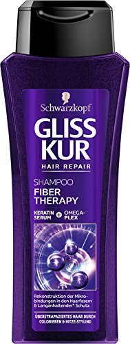 SchwarzKOPF GLISS KUR Champú Fiber Therapy, 3 unidades (3 x 250 ml)