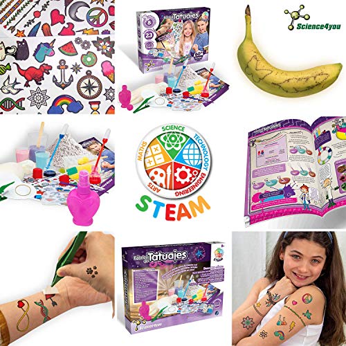 Science4you-5600983615045 Fábrica de Tatuajes para Niños +8 Años, Multicolor (80002225)