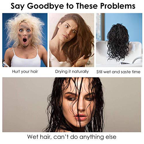 SCOBUTY Toalla Pelo,Turbante Toalla Wrap,Turbante con Botón,SeñOra ÚTil Pelo Seco Sombreros,Toalla Turbante de Microfibra Absorbente para un rápido Secado de Pelo (2 pcs)