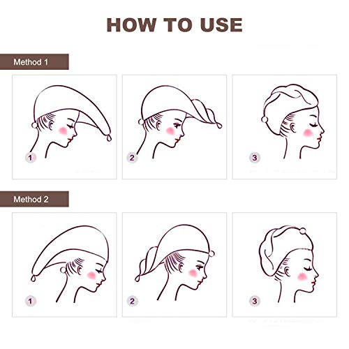 SCOBUTY Toalla Pelo,Turbante Toalla Wrap,Turbante con Botón,SeñOra ÚTil Pelo Seco Sombreros,Toalla Turbante de Microfibra Absorbente para un rápido Secado de Pelo (2 pcs)
