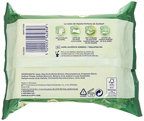 Scottex Sensitive Papel Higiénico con Aloe Vera - 12 paquetes de 66 unidades - Total: 792 Unidades