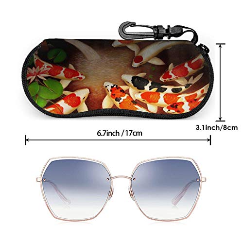 SDFGJ Carpa de lujo japonesa Koi Fish Estuche para gafas de sol Estuche portátil para gafas suaves Estuche para gafas ultraligeras delgadas Estuche para gafas delicado Estuche para gafas con cremaller
