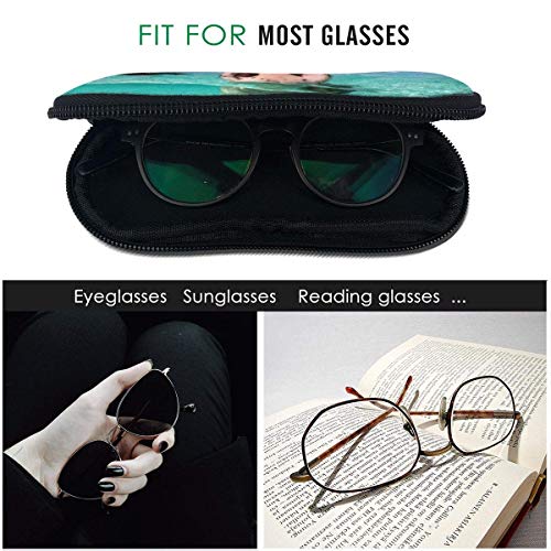 SDFGJ Estuche para anteojos Divertido Cerdo Vacaciones Juego de agua Estuche para anteojos Anticaída Suave Caja de almacenamiento para gafas Estuche para gafas Gafas de sol Soporte protector seguro Ca
