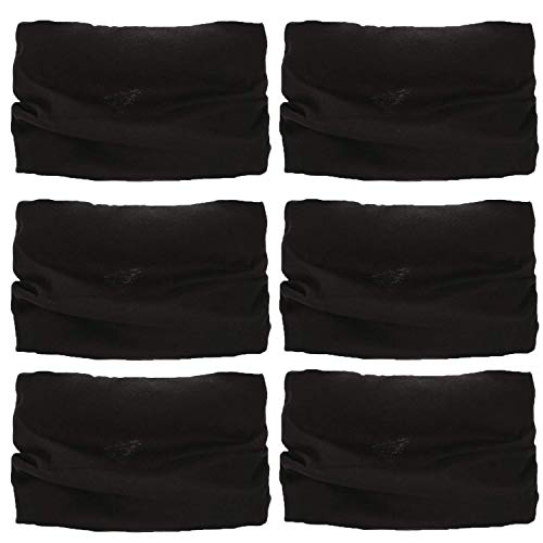 Sea Team 6-pack Surtido 18 en 1 Versátil Fibra de poliéster Deportes y sombreros casuales - Se pueden usar como polainas para el cuello, pañuelos, pasamontañas y más