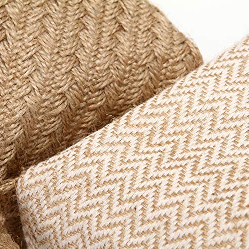 Sea Team Alforjas de Almacenamiento Compartimento de Almacenamiento para contenedores de Yute y Lino de algodón con asa Decorativa para artículos de tocador para el hogar Papelería Varios Juguetes