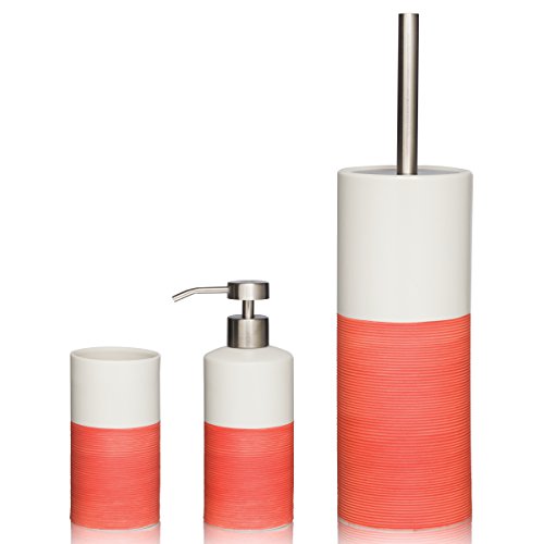 Sealskin Dispensador de Jabón Doppio, 6.7 x 8.5 x 18 cm, Porcelana, Coral Rojo