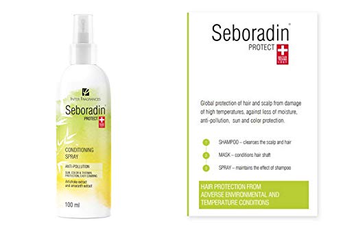Seboradin Protect Anti Pollutions Spray Acondicionador, Desintoxicante del cabello, Protección solar y del color con extractos de Alcachofa y Amaranto, 100 ml. 0 ml.