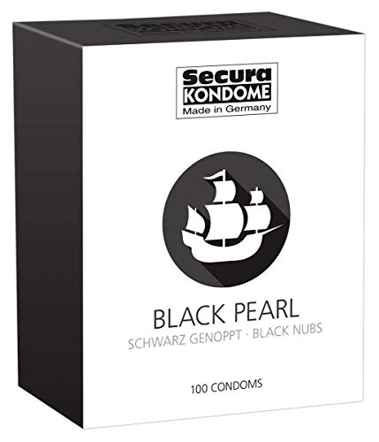 Secura kondome negro Pearl Preservativos, 100 unidades, color negro