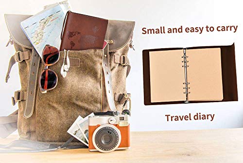 SEEALLDE A5 Cuaderno de Cuero Libreta Hojas Blancas Cuaderno de Viaje Vintage Rellenable Bloc Notas Diarios para Escribir Pintura Regalos de Navidad San Valentín Cumpleaños Madre(Marrón A5)