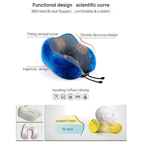 SEGIBUY Almohada De Viaje Almohada De Espuma Viscoelástica para El Cuello, Cómoda Y Liviana, Transpirable Y con Diseño De Soporte Mejorado, para Aviones Y Viajes,Rosado