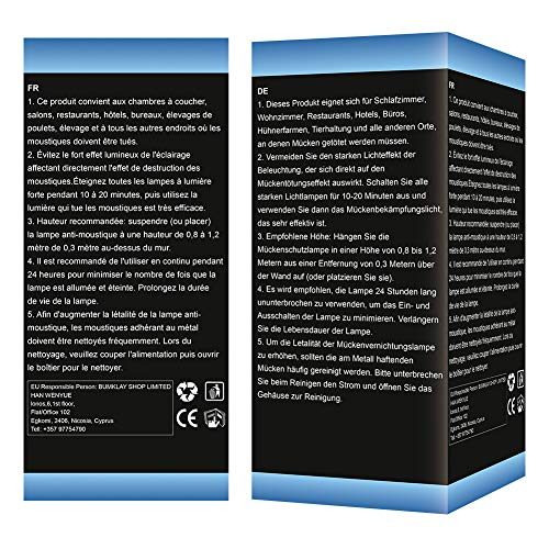 SEGMINISMART Lámpara Antimosquitos Electrico,Lampara Antimosquitos Interior,Lámpara Anti Mosquitos Destructora de Insectos eléctrica para la Cocina la Sala de Estar el Cuarto de los Niños