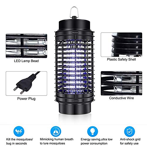 SEGMINISMART Lámpara Antimosquitos Electrico,Lampara Antimosquitos Interior,Lámpara Anti Mosquitos Destructora de Insectos eléctrica para la Cocina la Sala de Estar el Cuarto de los Niños