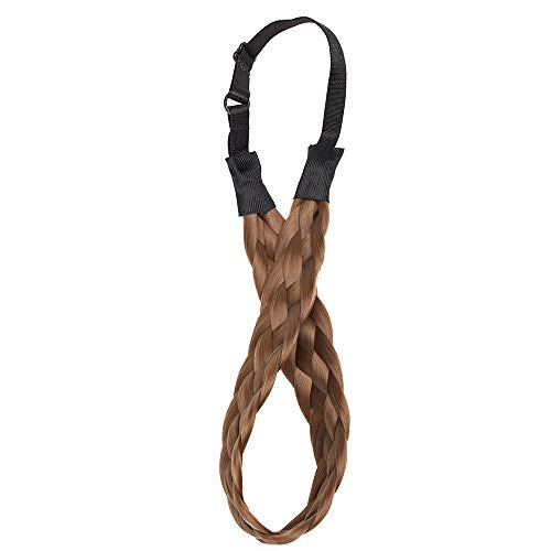 SEGO Diadema Trenza Elástica Mujer Pelo Sintético Se Ve Natural [Castaño Claro] Extensiones de Cabello Accesorios Braid Hair Headband (M-2.5cm)