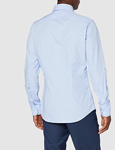 Seidensticker Tailored Fit Langarm mit Business Kent-Kragen Bã¼Gelfrei Struktur-100% Baumwolle Camisa, Azul (Hellblau 11), 43 para Hombre