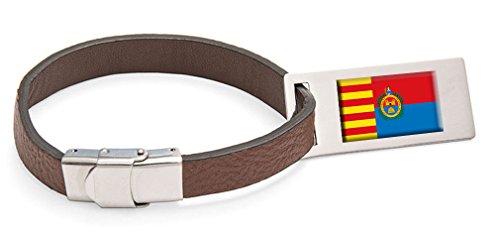 Select Gifts Etiqueta de Equipaje de cuero Bandera Elche Texto grabado de acero