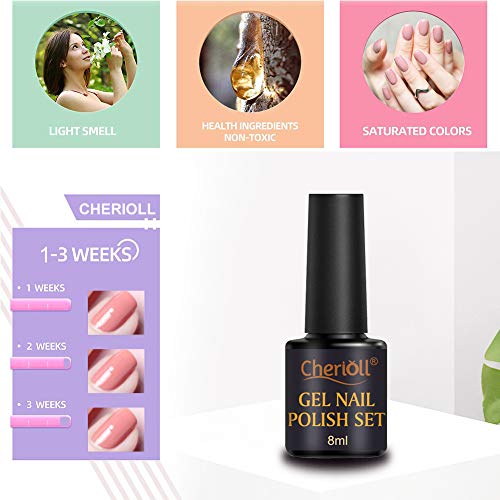 Semipermanente Uñas, Gel Nail Polish Set, Esmaltes Semipermanentes de Uñas en Gel UV LED, 6pcs Kit de Esmaltes de Uñas