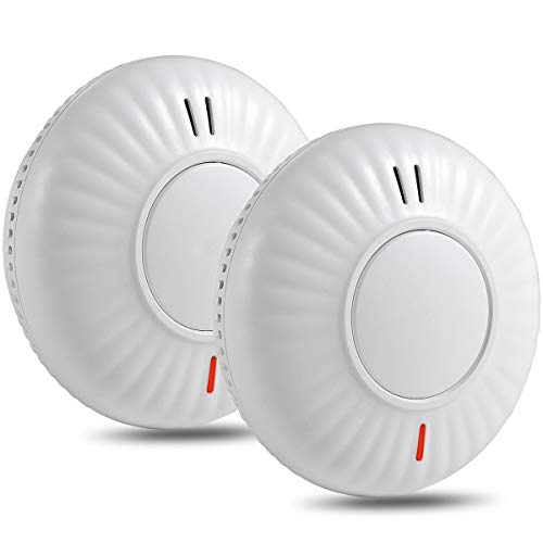 Semoss 2 Piezas Detector de Humo Fotoeléctrico,10 Años Batería Sensor de Humo Sistemas contra Incendios con Diseño Anti Insectos,85dB,Botón de Prueba,TÜV EN 14604