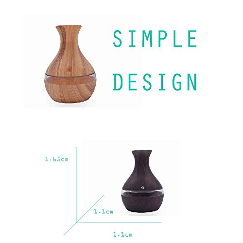 Sencillo Vida Difusor de Aceites Esenciales Humidificador Purificador de Aire Ultrasónico para Aromaterapia Difusores de Aroma con Luz para Casa, Dormitorio, Baño, Yoga y Oficina