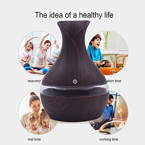 Sencillo Vida Difusor de Aceites Esenciales Humidificador Purificador de Aire Ultrasónico para Aromaterapia Difusores de Aroma con Luz para Casa, Dormitorio, Baño, Yoga y Oficina