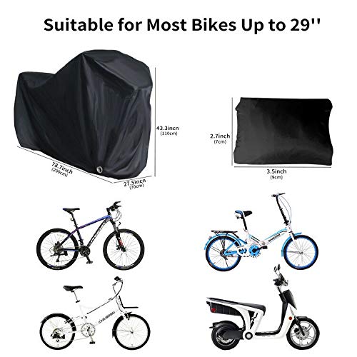 Senders - Funda impermeable para bicicleta, 210D, con orificios de cerradura, resistente al agua, protección contra el polvo, la nieve, la lluvia, los rayos UV, 190 x 65 x 98 cm, con bolsa