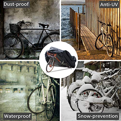 Senders - Funda impermeable para bicicleta, 210D, con orificios de cerradura, resistente al agua, protección contra el polvo, la nieve, la lluvia, los rayos UV, 190 x 65 x 98 cm, con bolsa