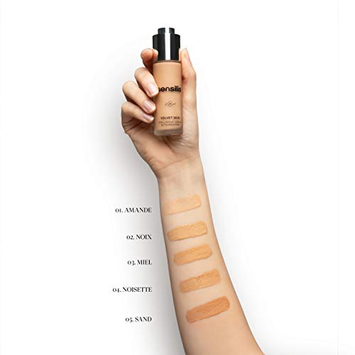 Sensilis Velvet Skin - Base de Maquillaje de Larga Duración con Ácido Hialurónico - Clean Beauty - Tono 05 Café