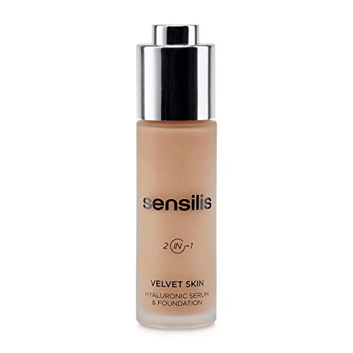 Sensilis Velvet Skin - Base de Maquillaje de Larga Duración con Ácido Hialurónico - Clean Beauty - Tono 05 Café