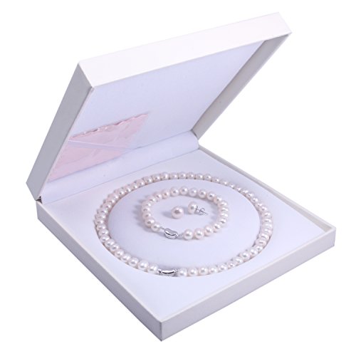 Serie de joyería Collar de perla Pulsera Aretes Perlas de agua dulce Regalos de aniversario de boda para las mujeres Regalo san valentín VIKI LYNN