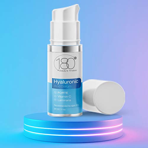 Serum de ácido hialurónico Forte & Vitamina C de 180 Cosmetics. No necesita jeringuillas serum ultraconcentrado con ácido hialurónico, Vitamina C & S rellena las líneas finas y arrugas. Serum antienvejecimiento, 15 ml